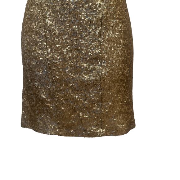 TFNC London Gold Sequins Mini Dress Women’s XS Stretchy Sparkly Homecoming Party - Picture 10 of 16